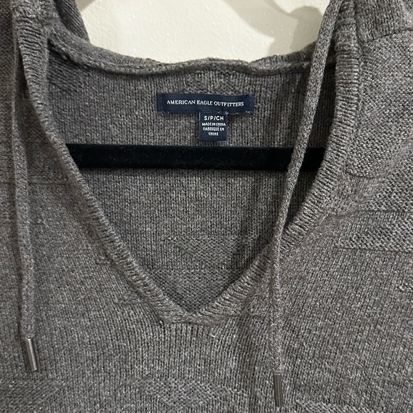 Gray Hooded Women's Sweater - Picture 2 of 4